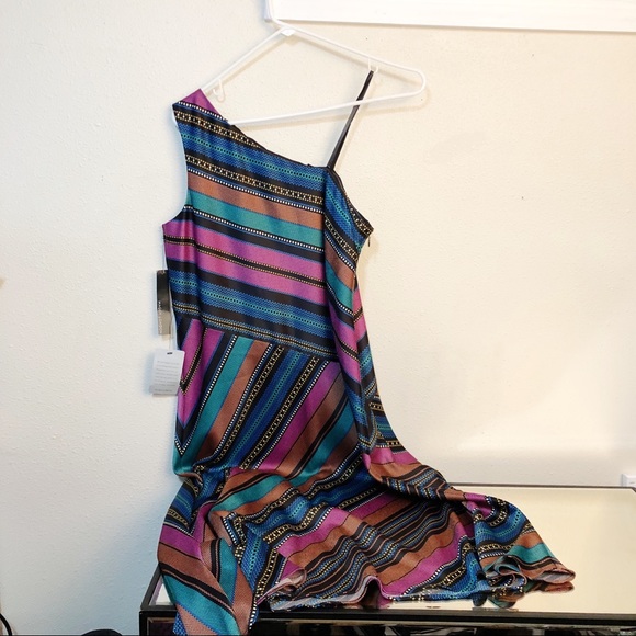 Maggy London One Shoulder Asymmetrical Dress Sz 6 - Picture 4 of 8